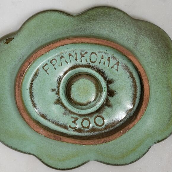 VTG Frankoma Dogwood Blossom Candlestick Holders 5" Green‎ Tapered Candle 300 - Picture 4 of 16